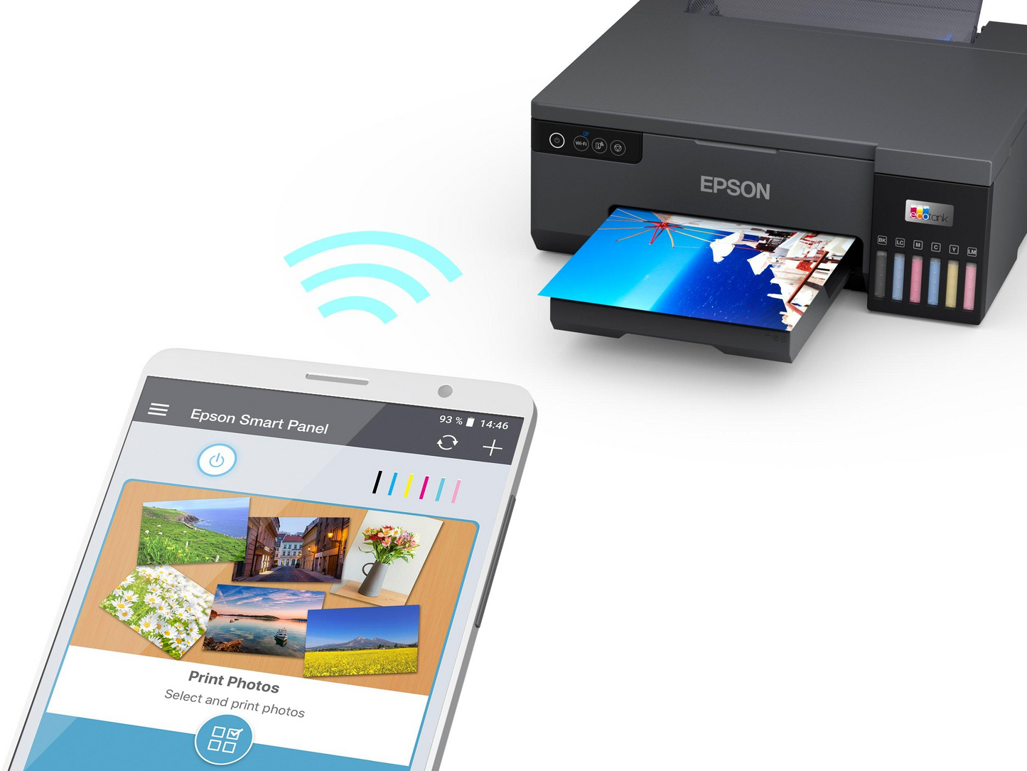 Imprimante EPSON à JET D'ENCRE GRAND PUBLIC L8050 - Avec son réservoir d’encre 6 couleurs de grande capacité