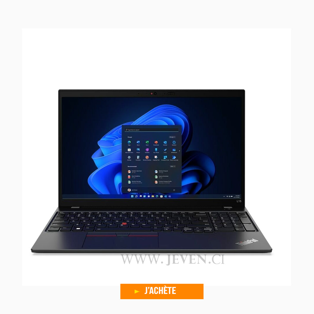 Lenovo ThinkPad L15 Gen 3 - AMD RYZEN 5 PRO( équivalent Core i5 11è Gén ) - 1 TERA SSD 16Go - 15.6" - Nouveau dans Carton