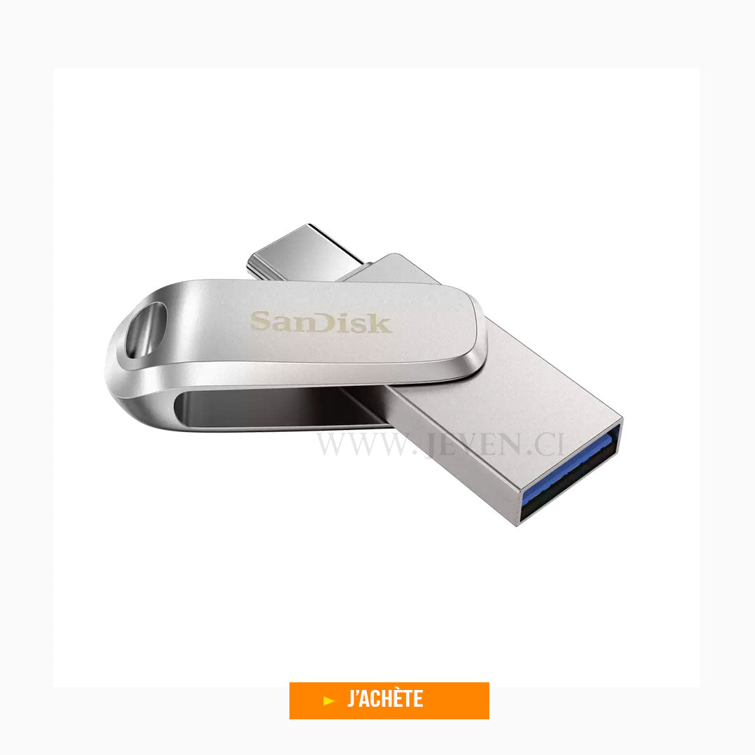 Clé USB à double connectique SanDisk Ultra Go pour les appareils