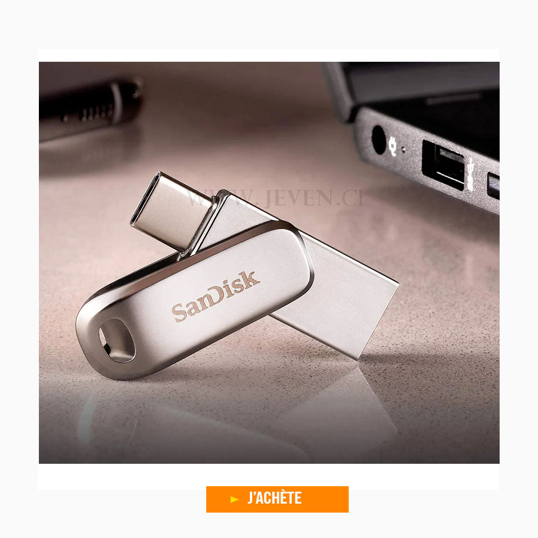 Clé USB Sandisk Ultra Luxe 128Go- Double Connectique Type-C & Type-A
