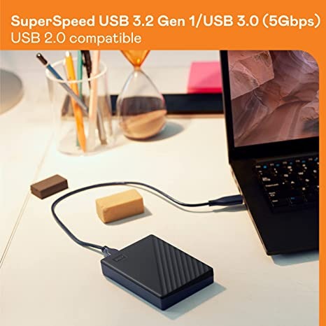 Disque Externe HDD Portable- 4 Tera- Western Digital My Passport- pour Ordinateur Portable
