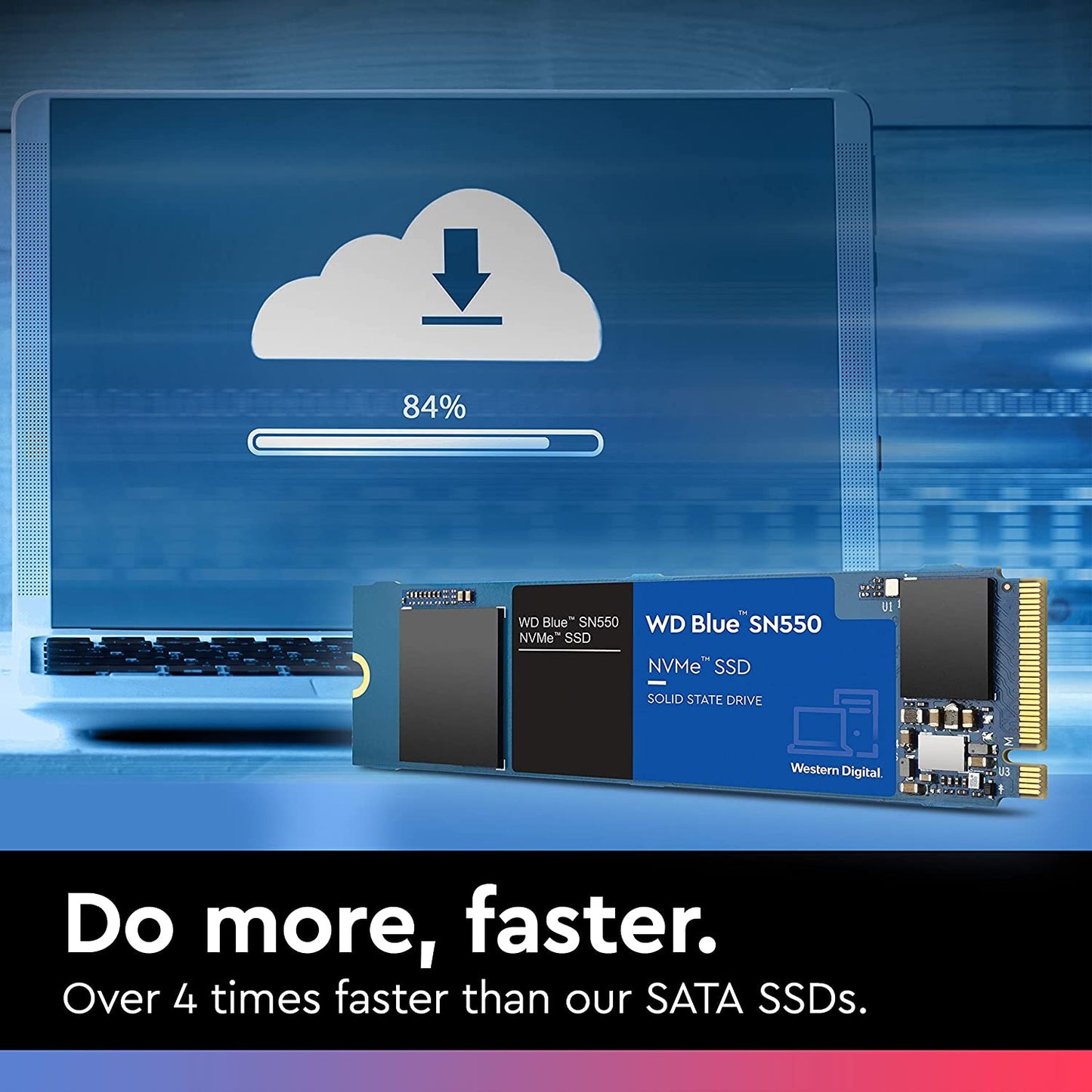 Disque interne SSD- 1 Tera M.2- Western Digital Blue SN550 NVMe- pour Ordinateur Portable