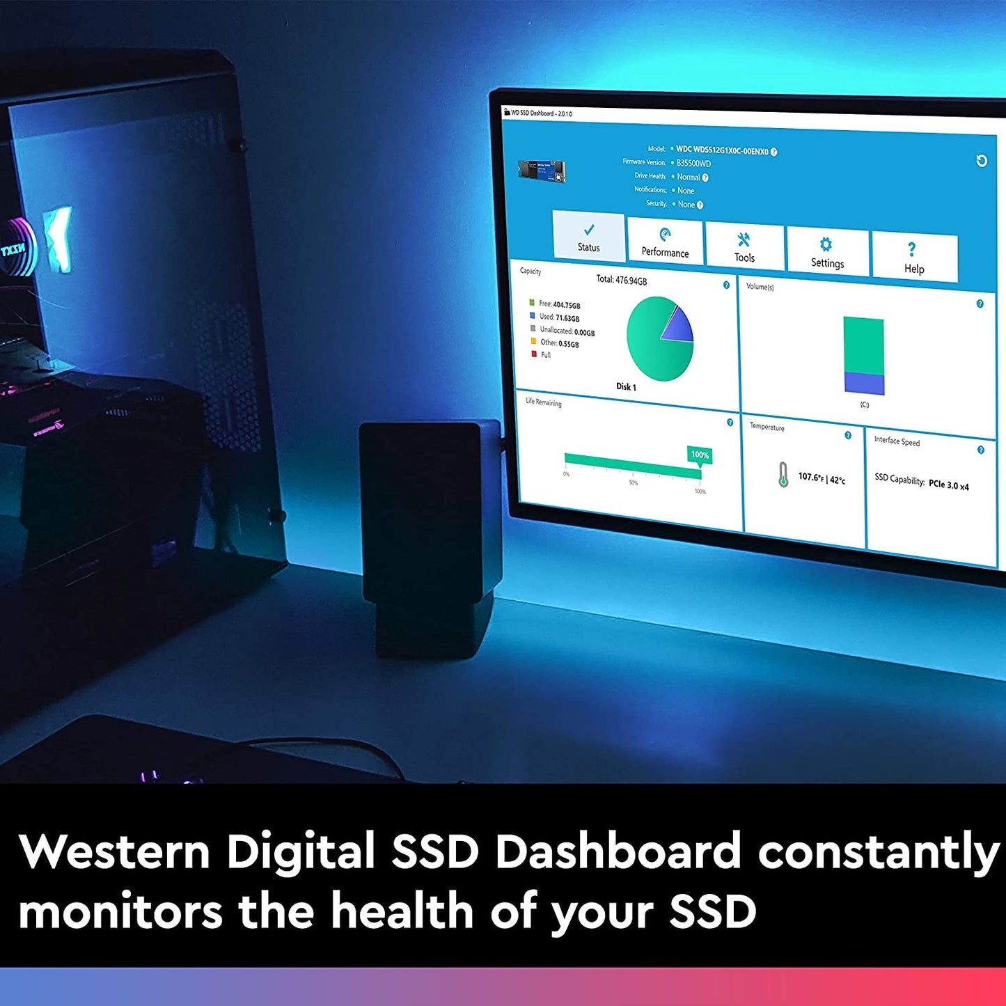 Disque interne SSD- 1 Tera M.2- Western Digital Blue SN550 NVMe- pour Ordinateur Portable