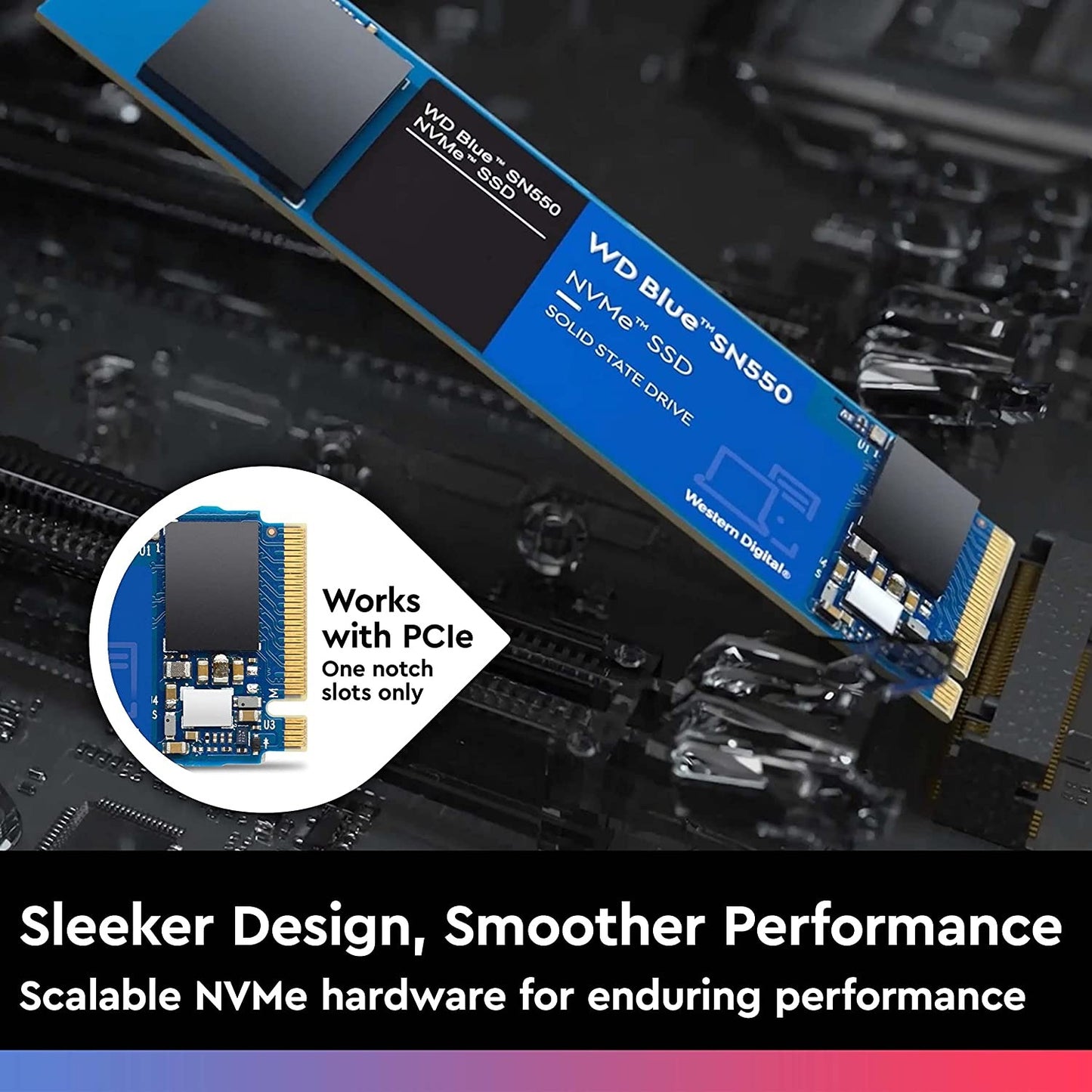 Disque interne SSD- 1 Tera M.2- Western Digital Blue SN550 NVMe- pour Ordinateur Portable