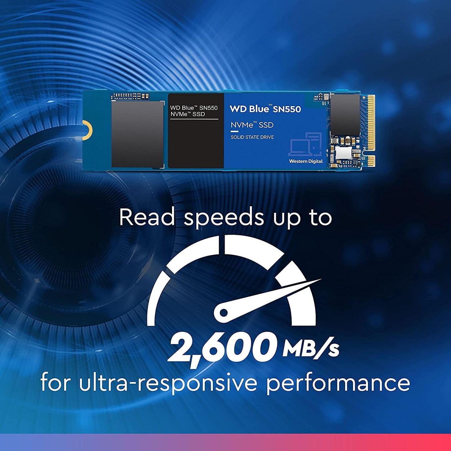 Disque interne SSD- 1 Tera M.2- Western Digital Blue SN550 NVMe- pour Ordinateur Portable