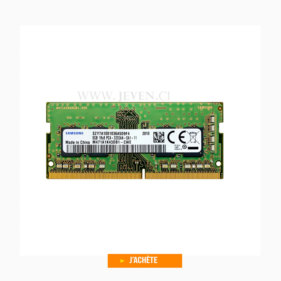 Mémoire Ram Additionnel- 8Go DDR4- Pour Ordinateur Portable – Jeven