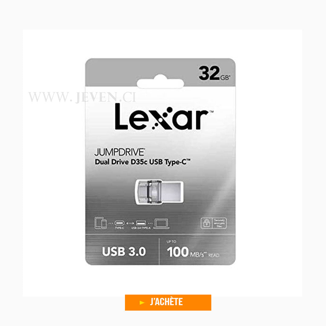 Clé USB Lexar JumpDrive D35c 32Go- Dual Drive Type-C & Type-A