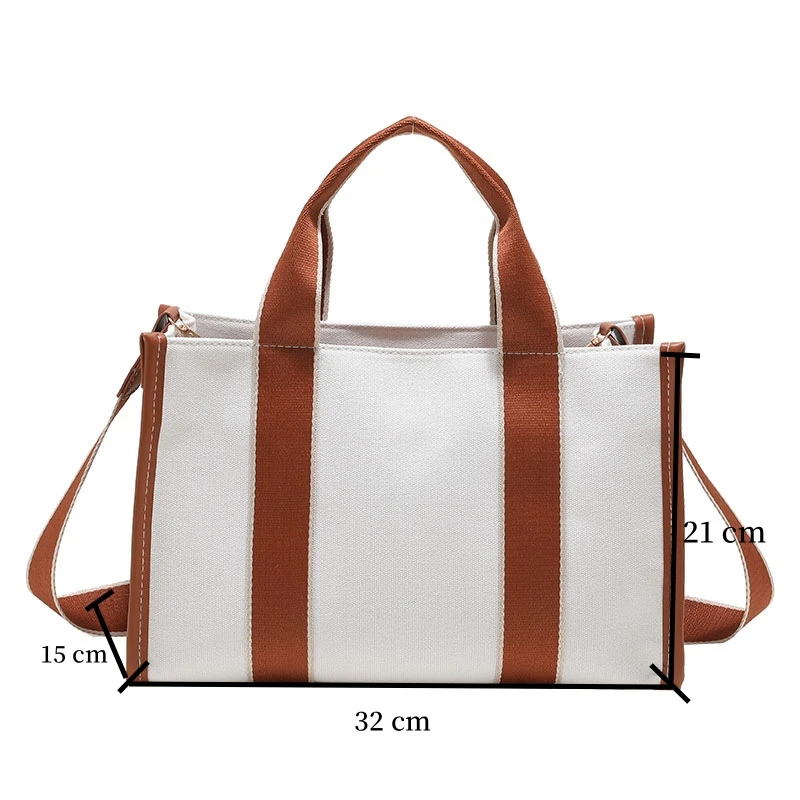 Sac à main en toile à grande capacité pour femme, sac fourre-tout à bandoulière