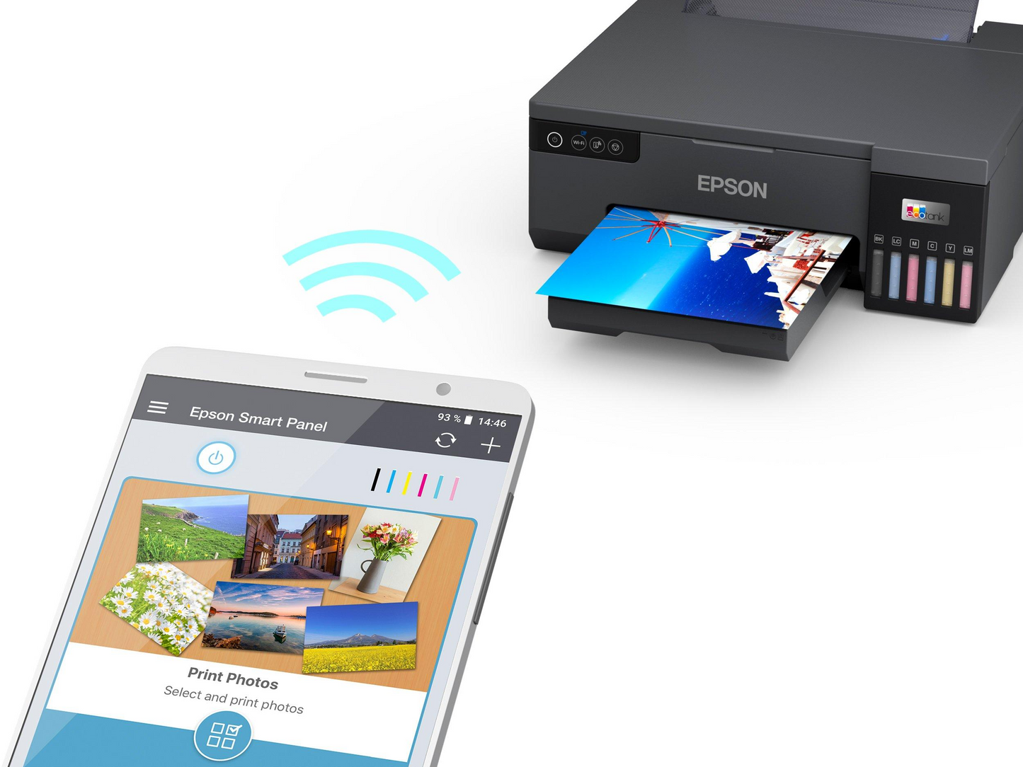 Imprimante EPSON à JET D'ENCRE  GRAND PUBLIC L8050 - Avec son réservoir d’encre 6 couleurs de grande capacité