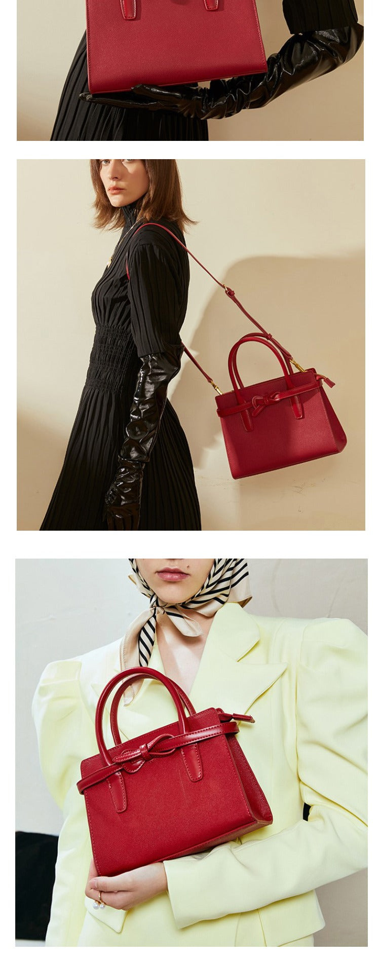 Sac à main à bandoulière- élégant- rouge pour femme