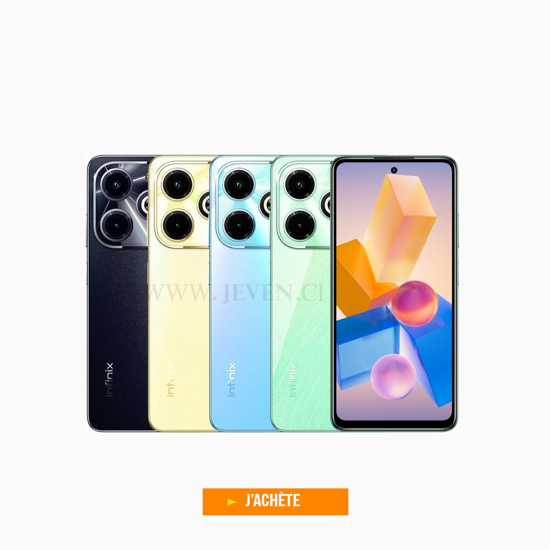 Infinix Hot 40i- 4+4Go/128Go- 16Go/256Go- 32MP/50MP- Empreinte Digitale sur le côté- Dual Sim 4G- 6.56"