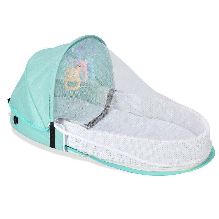Sac multifonctionnel pour bébé et sa maman, lit avec moustiquaire, portable et pliable.