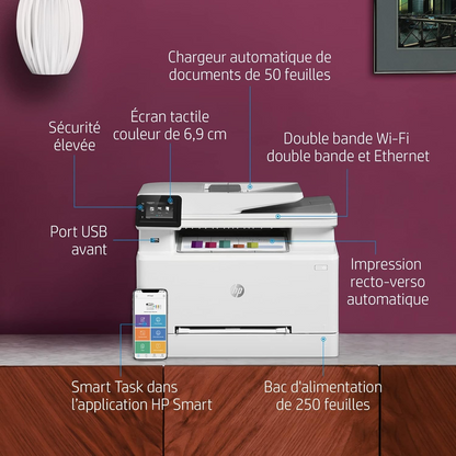 Imprimante Laser HP Color LaserJet Pro M283fdw - Impression, copie, numérisation, fax Couleur