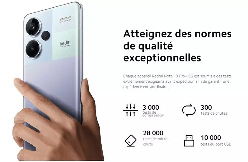 Xiaomi Redmi Note 13 PRO PLUS 5G - 16MP/200+8+2MP- Ecran 6.67" incurvé Amoled