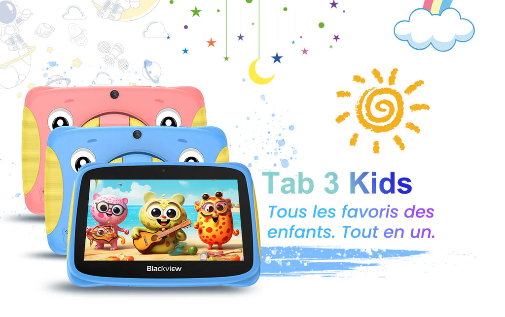 Tablette Blackview Tab 3 Kids – Écran 7,0", 32 Go Stockage, Coque Antichoc Enfant Intégrée, L'Outil Éducatif et de Divertissement Idéal pour Vos Enfants en Promo