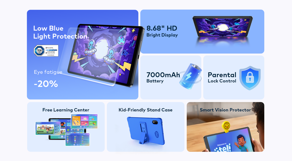 Itel VistaTab Go – Tablette Polyvalente (Éducation & Divertissement), Batterie 7000 mAh, Processeur 8-Core, La Solution Économique et Performante pour Étudiants et Familles
