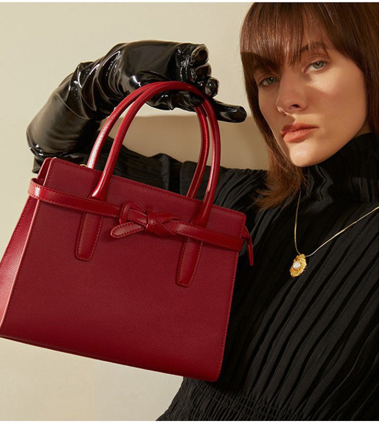 Sac à main à bandoulière- élégant- rouge pour femme