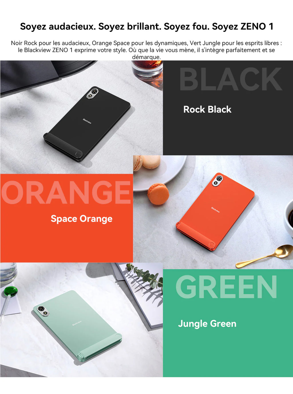 Tablette Blackview Zeno 1 – Écran 8" Fluide 90 Hz, Béquille Intégrée & Support Stylet, Double SIM 4G, 12 Go RAM, Batterie 6000 mAh, Compacité et Polyvalence Nomade en Promo