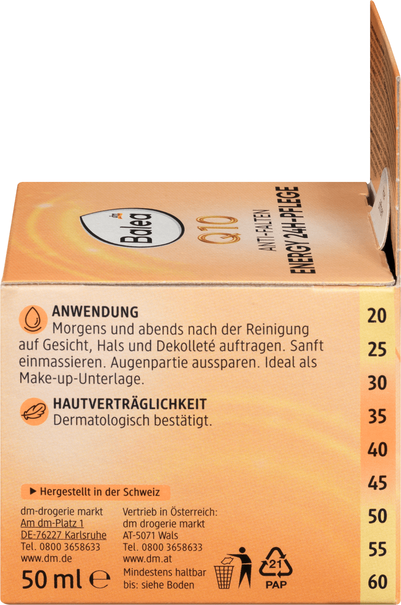 Crème visage anti-rides Q10 Energy, 50ml