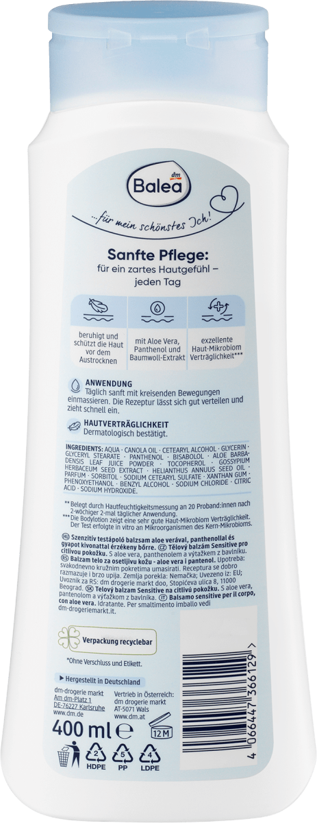 Crème de douche Balea Sensitive, 300 ml