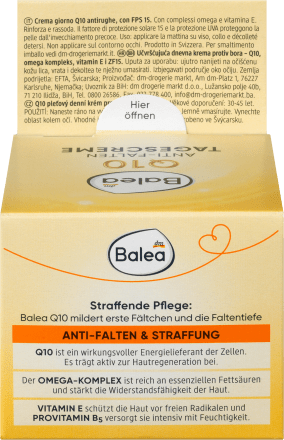 Crème visage anti-rides Q10 SPF 15, 50 ml- pour le visage