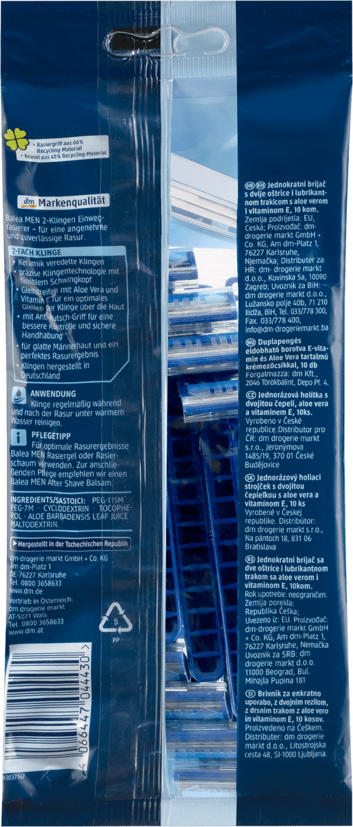 Rasoirs jetables Balea avec 2 lames, 10 pcs