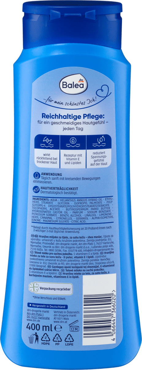 Balea- Lait corporel riche, 400 ml