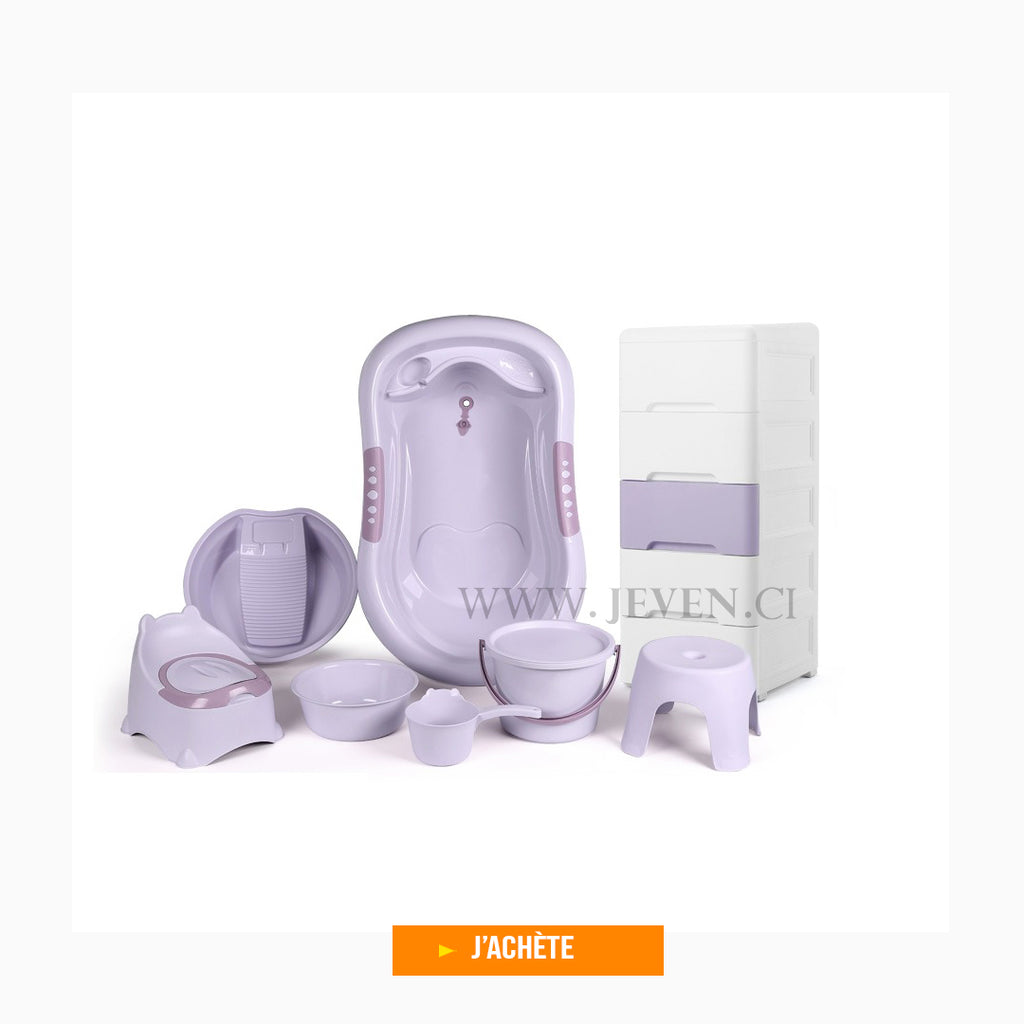 Ensemble berceau de bain pour bébé avec armoire à rangement- pot chaise- ensemble Kit de bain bébé
