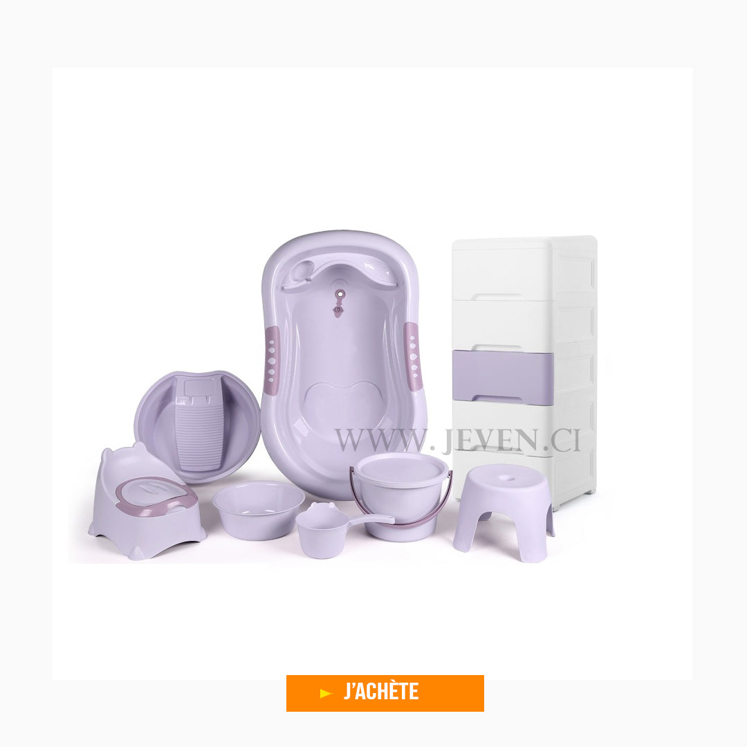 Ensemble berceau de bain pour bébé avec armoire à rangement- pot chaise- ensemble Kit de bain bébé