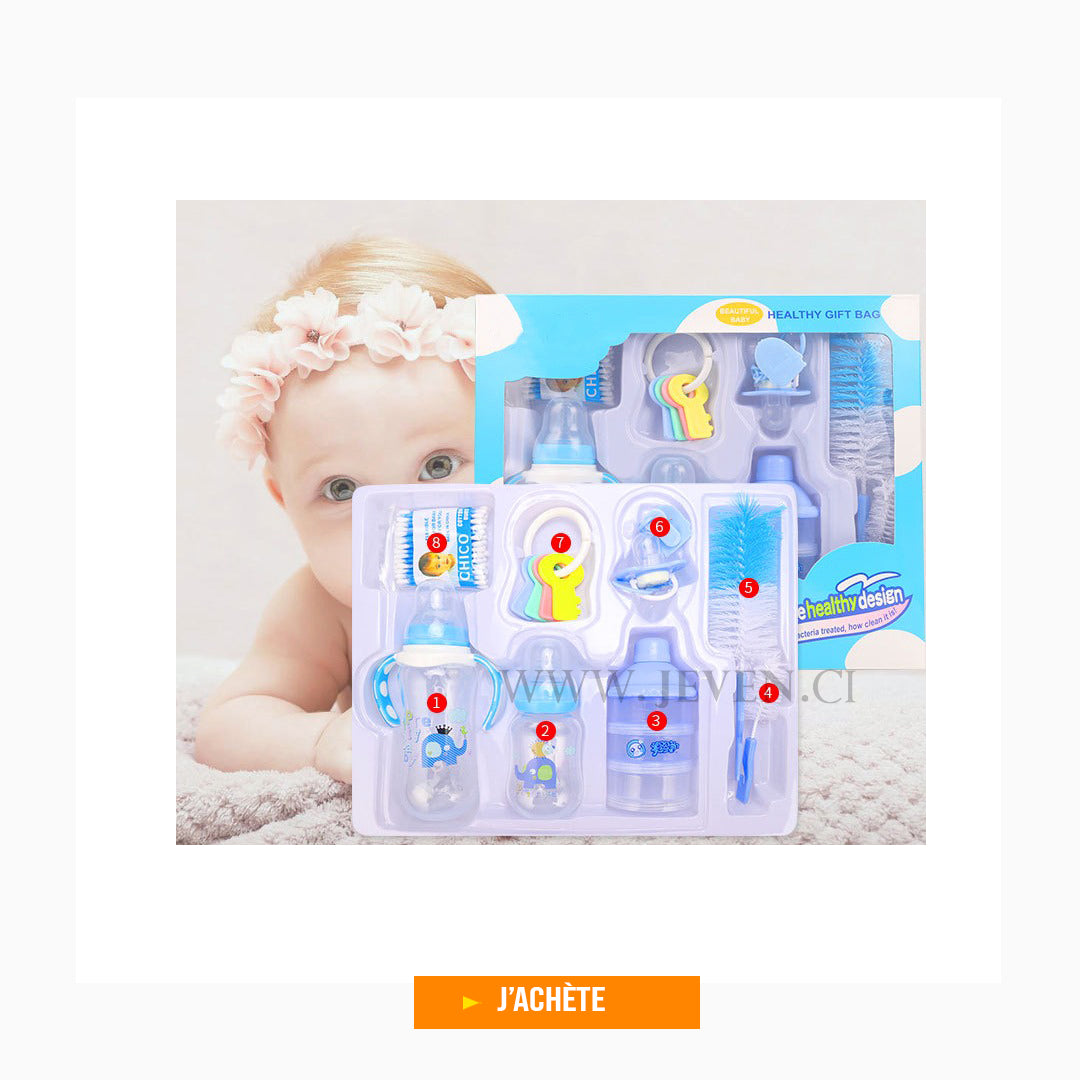 Ensemble biberons pour bébés- Kit de biberons, brosses pour bébé