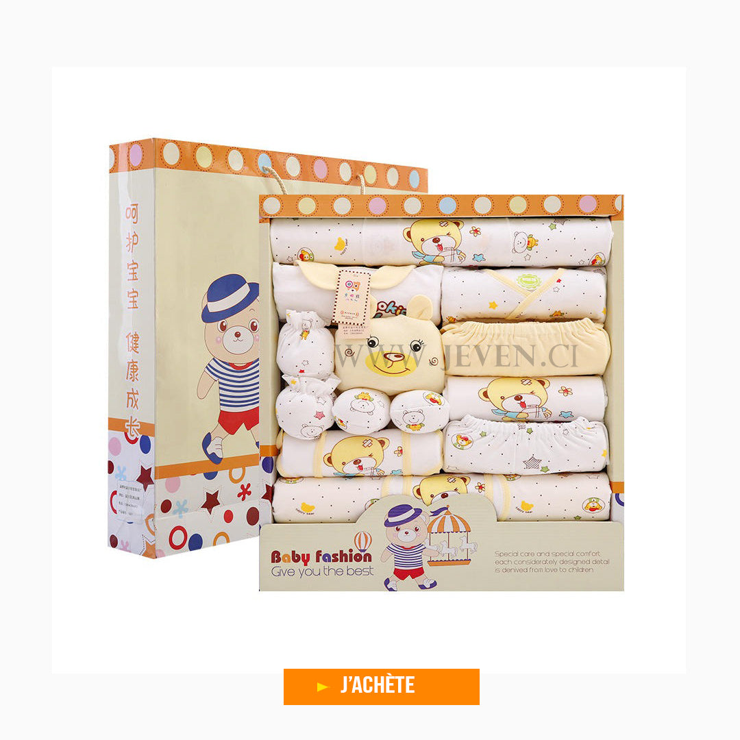 Ensembles de vêtements pour nouveau-né 17 Pièces- coffret cadeau pour nouveau-né