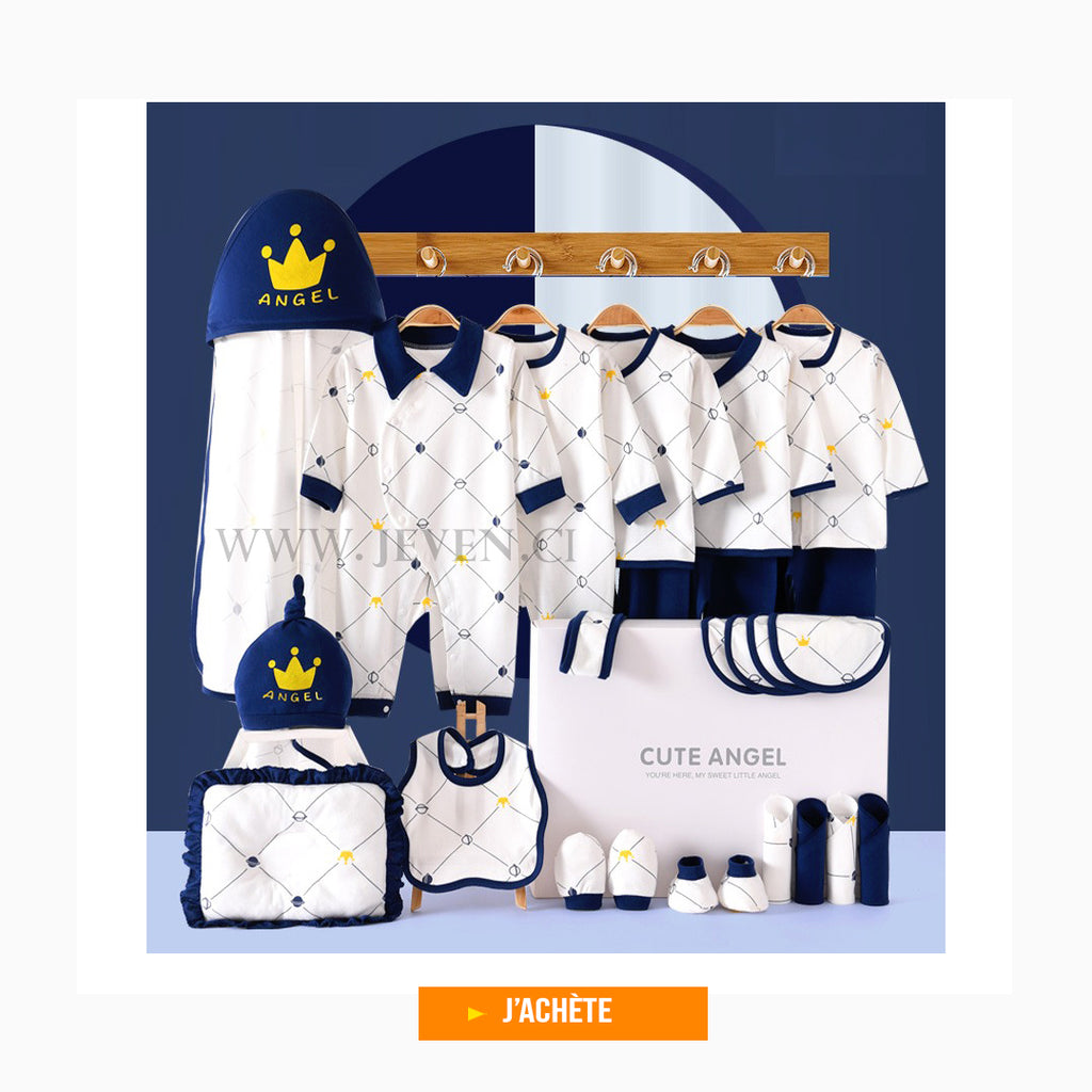 Ensembles de vêtements en pur coton pour bébé- décontracté 25 pièces