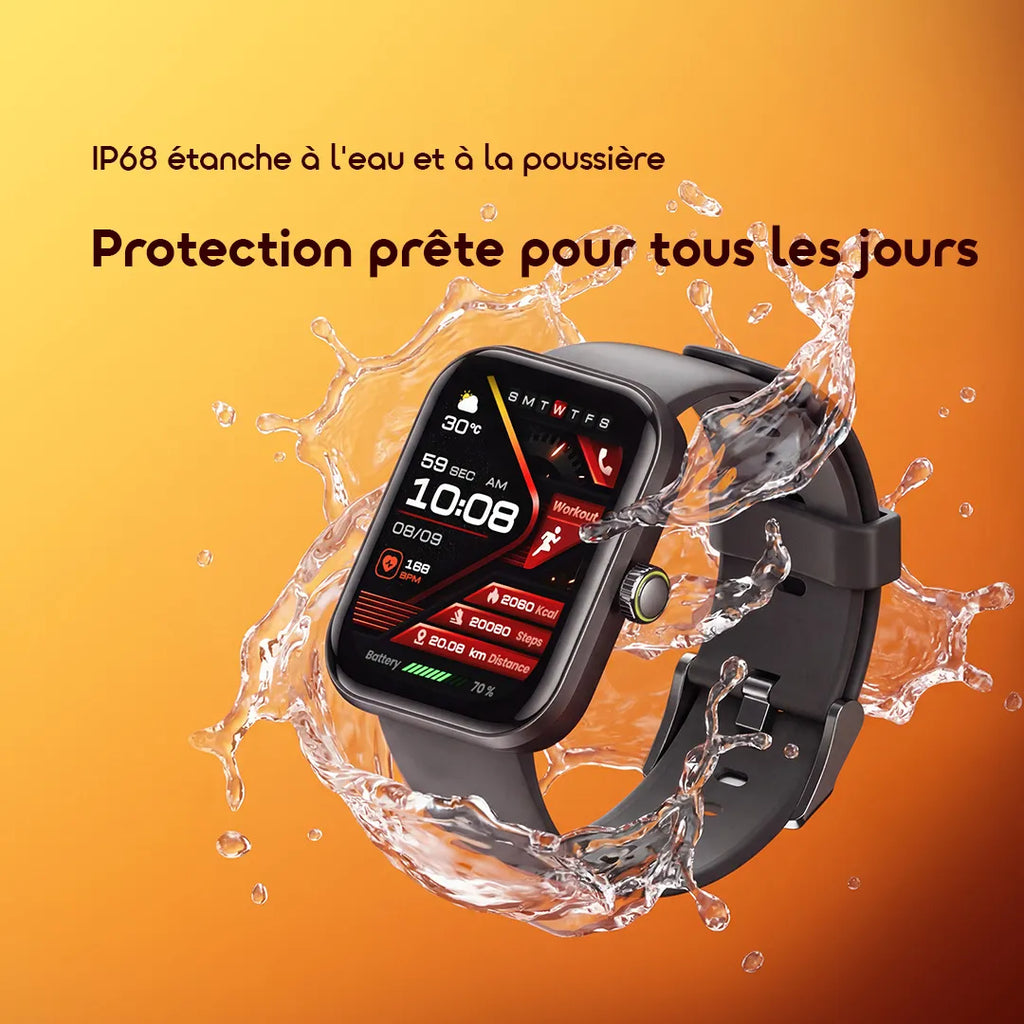 Oraimo Watch Nova 2N – Montre Connectée HD, Appels Bluetooth, Suivi Santé & Sport complet, L'Alliance Parfaite du Style et de la Praticité au Quotidien