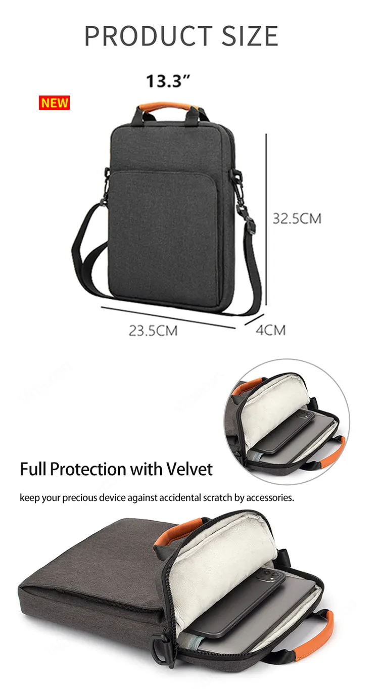 Housse imperméable personnalisée pour ordinateur portable, sac à bandoulière, housse pour tablette