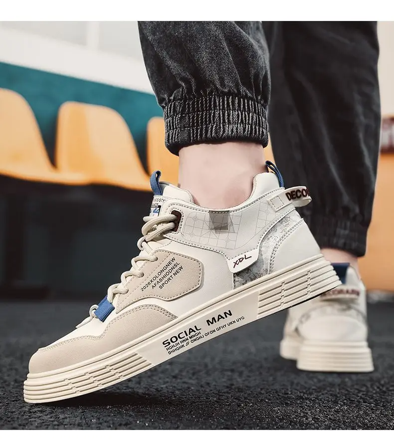 Chaussures montantes pour hommes, tendance, décontractées, à la mode