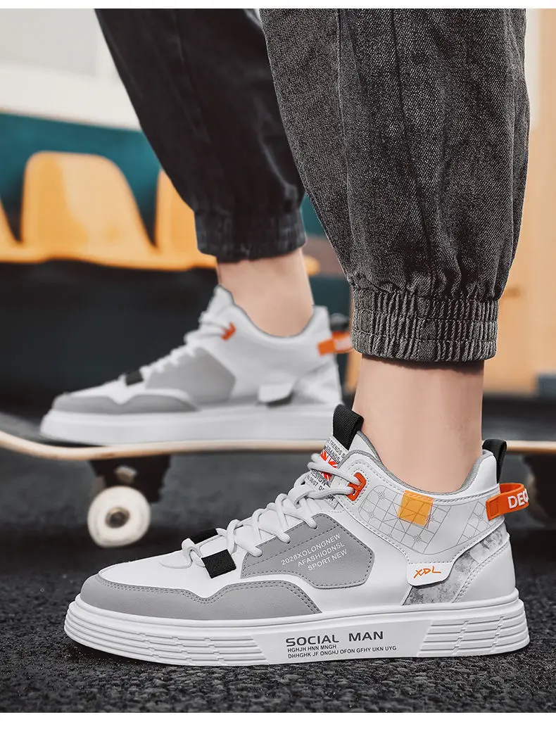 Chaussures montantes pour hommes, tendance, décontractées, à la mode