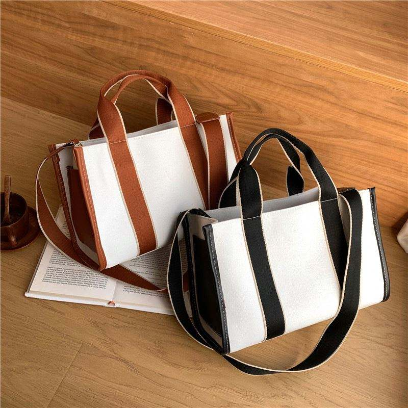 Sac à main en toile à grande capacité pour femme, sac fourre-tout à bandoulière