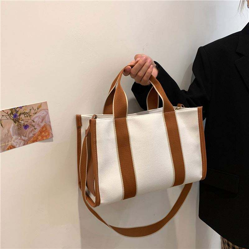 Sac à main en toile à grande capacité pour femme, sac fourre-tout à bandoulière