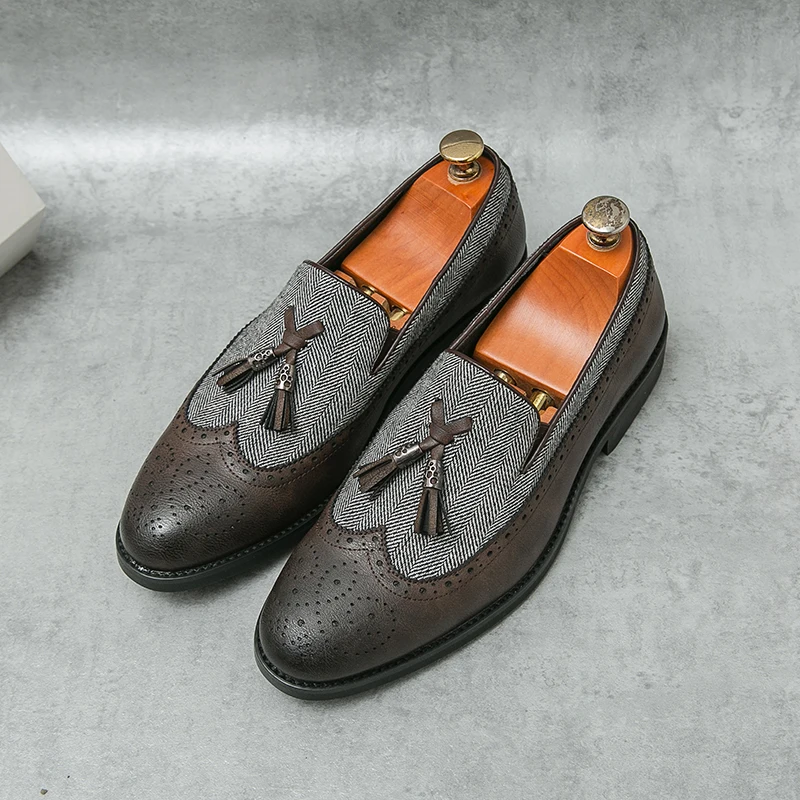 Mocassins à pampilles semi-formels - Chaussures habillées confortables de bonne qualité