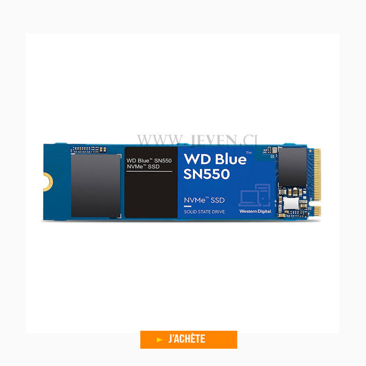 Disque interne SSD- 1 Tera M.2- Western Digital Blue SN550 NVMe- pour Ordinateur Portable