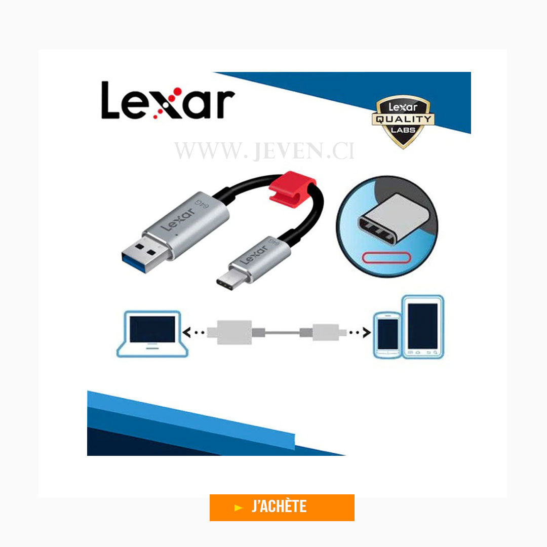 Clé USB Lexar JumpDrive C20c 128Go- Dual Drive Type-C & Type-A