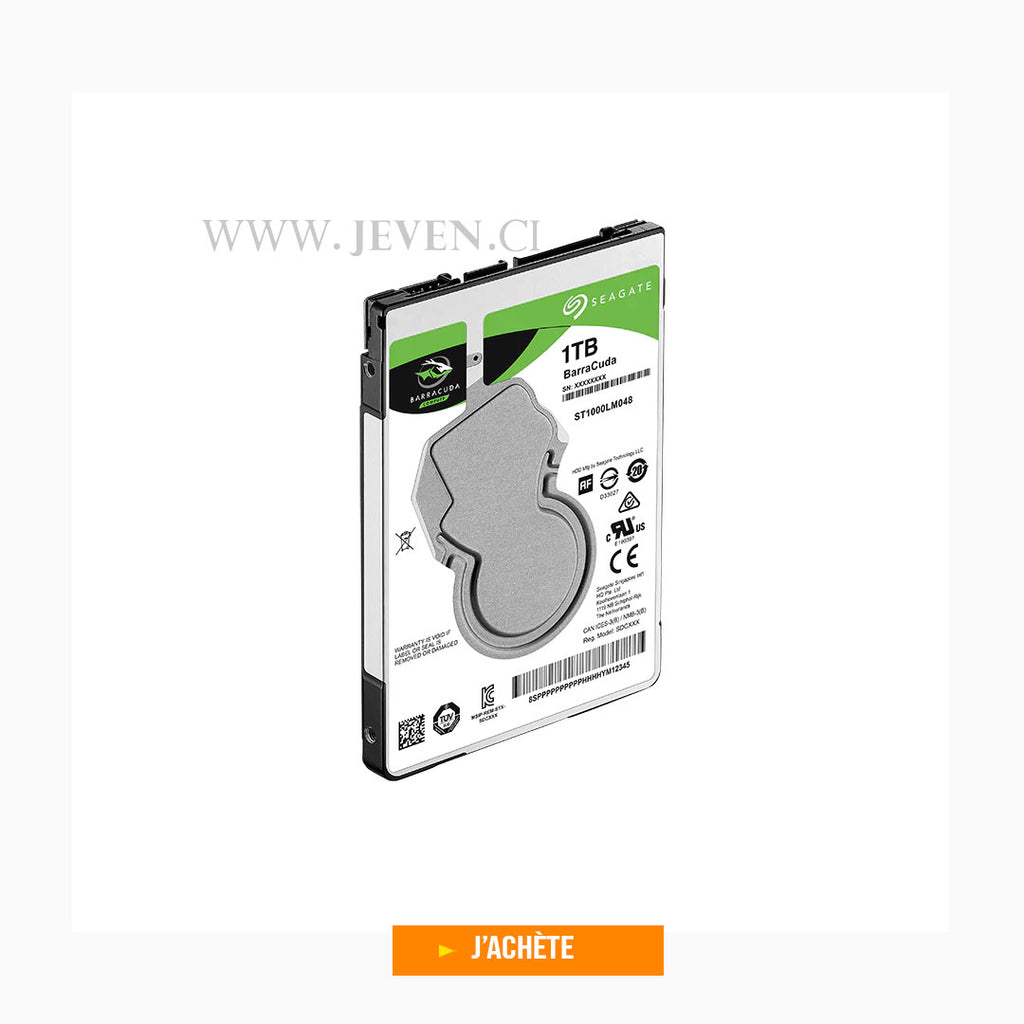 Disque dur interne HDD- 1 Tera- Seagate BarraCuda