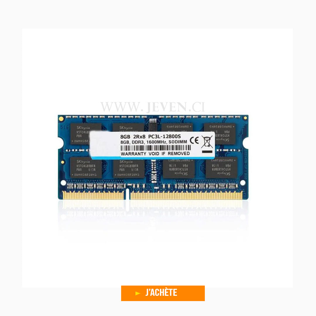 Mémoire Ram Additionnel 8Go DDR3 PC3L- Pour Ordinateur Portable