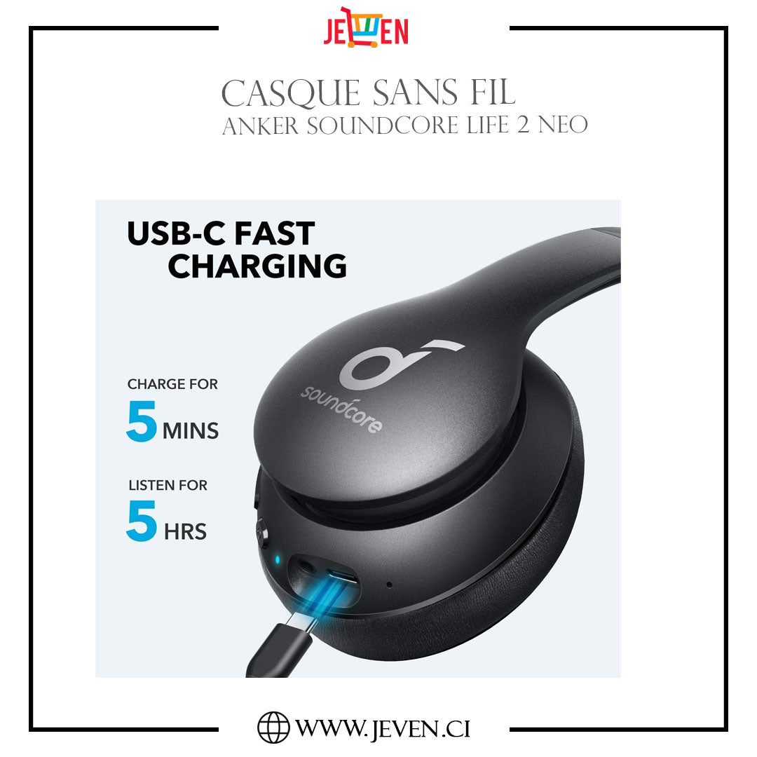 Casque Sans Fil- Anker Soundcore- Life 2Neo