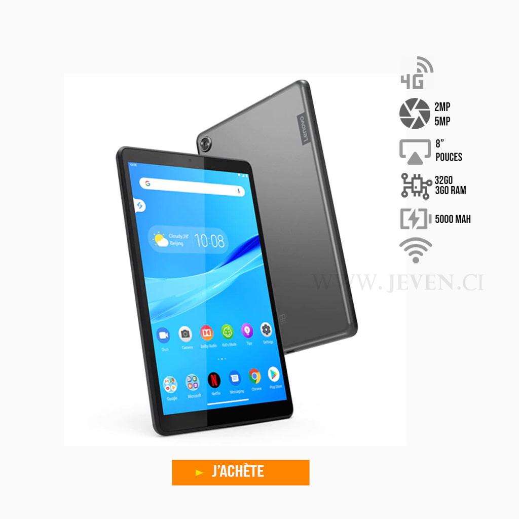 Tablette Lenovo M8- 8" Pouces- 4G- 3Go 32Go- 5000 mAh