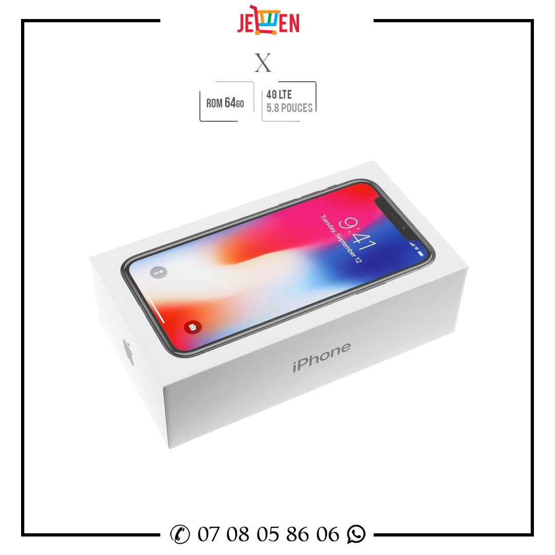 IPhone X- 3Go 64Go- 4G- Rémis à neuf