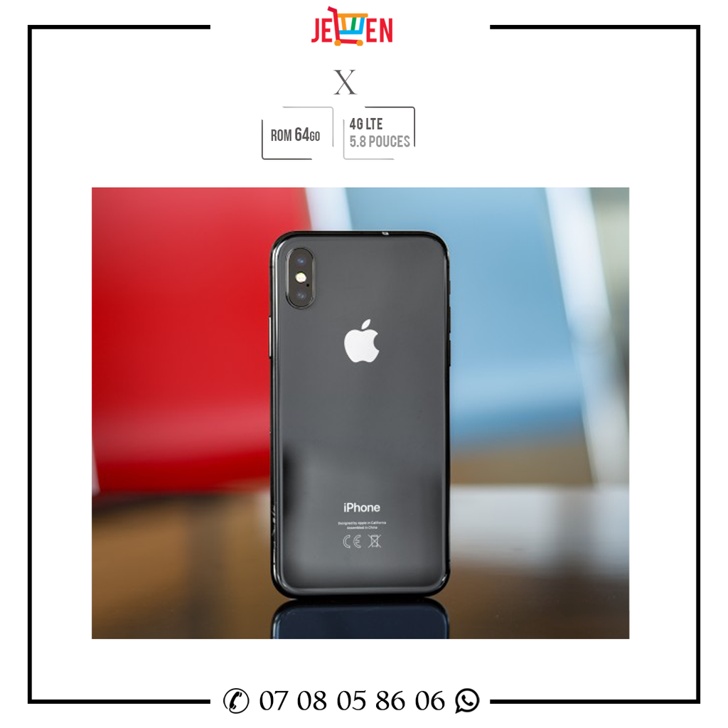 IPhone X- 3Go 64Go- 4G- Rémis à neuf