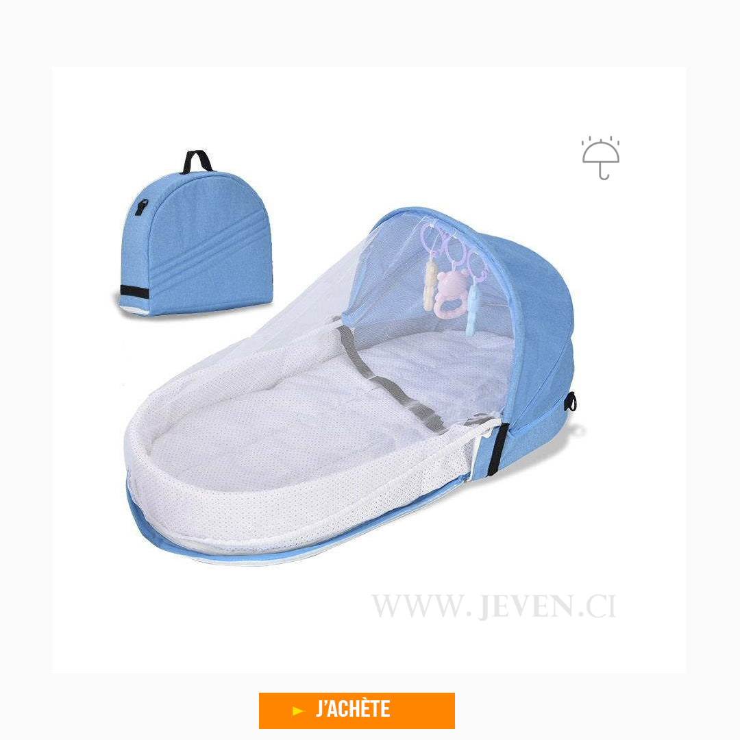 Sac multifonctionnel pour bébé et sa maman, lit avec moustiquaire, portable et pliable.