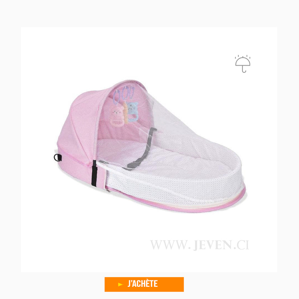 Sac multifonctionnel pour bébé et sa maman, lit avec moustiquaire, portable et pliable.