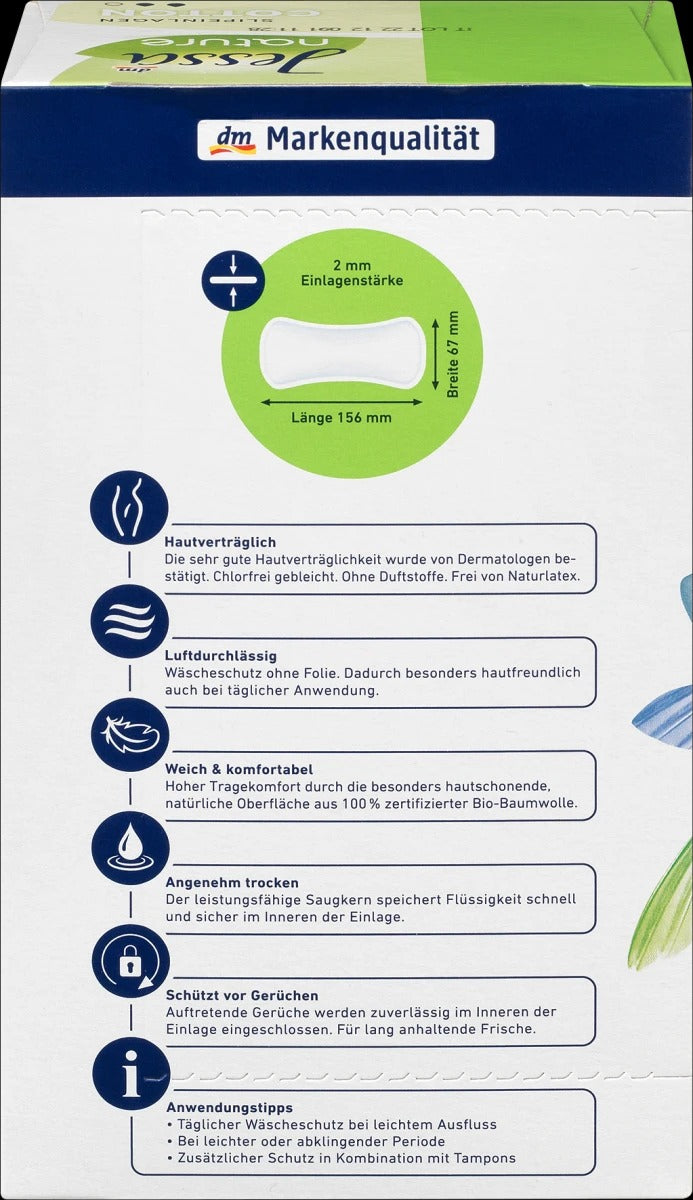 Protège-slips coton long naturel Jessa- 30 pièces